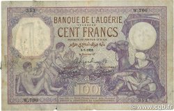 100 Francs ALGERIA  1928 P.081b q.MB