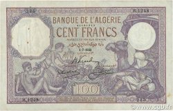 100 Francs ALGERIA  1933 P.081b BB
