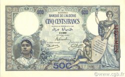 500 Francs ALGERIA  1926 P.082s q.FDC