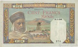 100 Francs ALGERIA  1940 P.085a VF+