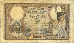 5000 Francs ALGERIA  1942 P.090a VG
