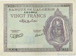 20 Francs ALGERIA  1944 P.092a XF