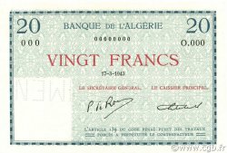 20 Francs ALGERIA  1943 P.092As