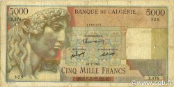5000 Francs ALGERIA  1947 P.105 VG