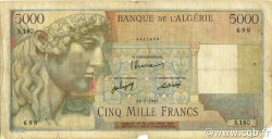 5000 Francs ALGERIA  1947 P.105 B a MB