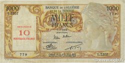 10 NF sur 1000 Francs ALGERIA  1958 P.112 q.BB