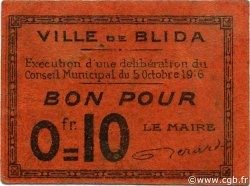 10 Centimes ALGERIA Blida 1916 JPCV.02
