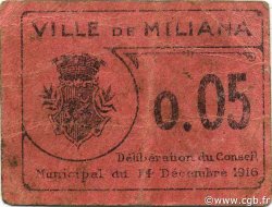 5 Centimes ALGERIA Miliana 1916 JPCV.01 VF
