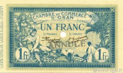 1 Franc Annulé ARGELIA Oran 1915 JP.141.10 FDC