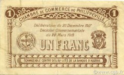 1 Franc ALGERIEN Philippeville 1917 JP.142.09 fVZ