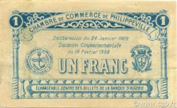 1 Franc ALGÉRIE Philippeville 1922 JP.142.11 TTB