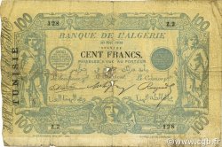 100 Francs TUNESIEN  1904 P.04x fS