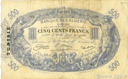 500 Francs TUNISIA  1924 P.05b F+
