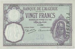 20 Francs TUNISIA  1939 P.06b XF+