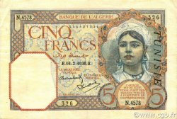 5 Francs TUNISIA  1939 P.08b q.SPL