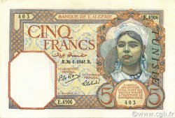 5 Francs TUNISIA  1941 P.08c SPL+