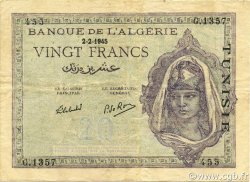 20 Francs TUNISIA  1945 P.18 VF
