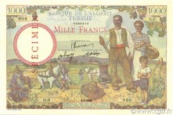 1000 Francs Spécimen TUNISIA  1946 P.26s q.FDC