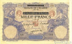 1000 Francs sur 100 Francs TUNESIEN  1943 P.31 VZ