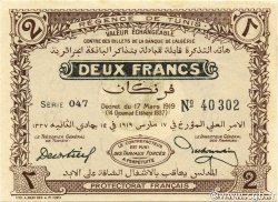 2 Francs TUNISIA  1919 P.47a q.FDC