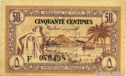50 Centimes TUNISIA  1943 P.54 XF