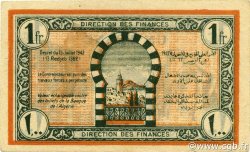 1 Franc TUNISIA  1943 P.55 AU+