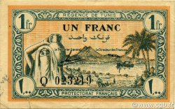 1 Franc TUNISIA  1943 P.55 BB