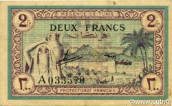 2 Francs TUNESIEN  1943 P.56 fVZ