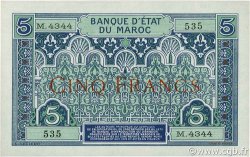 5 Francs MOROCCO  1924 P.09