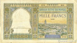 1000 Francs MOROCCO  1939 P.16c F+
