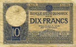 10 Francs MOROCCO  1929 P.17a F+