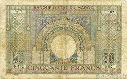 50 Francs MOROCCO  1938 P.21 VG