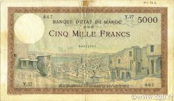 5000 Francs MAROCCO  1945 P.23c MB