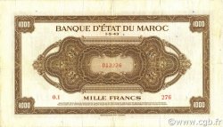 1000 Francs MARUECOS  1943 P.28 BC a MBC