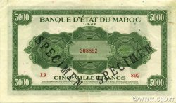 5000 Francs Spécimen MOROCCO  1943 P.29s XF