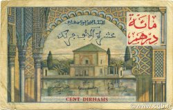 100 Dirhams sur 10000 Francs MARUECOS  1954 P.52 RC+