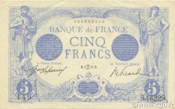 5 Francs BLEU FRANKREICH  1917 F.02.48 fST+