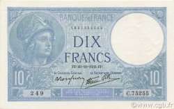 10 Francs MINERVE modifié FRANCIA  1939 F.07.13 q.FDC