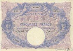 50 Francs BLEU ET ROSE FRANCIA  1917 F.14.30 MBC+
