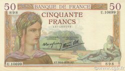 50 Francs CÉRÈS modifié FRANCE  1939 F.18.29 XF