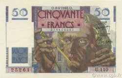 50 Francs LE VERRIER FRANCIA  1948 F.20.10 FDC