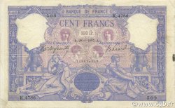 100 Francs BLEU ET ROSE FRANCE  1907 F.21.21 VF