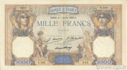 1000 Francs CÉRÈS ET MERCURE FRANCE  1928 F.37.02 XF