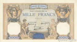 1000 Francs CÉRÈS ET MERCURE type modifié FRANCE  1938 F.38.28 UNC-