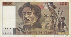 100 Francs DELACROIX imprimé en continu FRANCE  1990 F.69bis.02e2 VF+