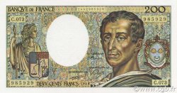 200 Francs MONTESQUIEU FRANKREICH  1989 F.70.09