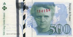 500 Francs PIERRE ET MARIE CURIE Sans couleurs FRANKREICH  1994 F.76f5.01 fST+
