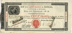 100 Francs Annulé FRANCIA  1804 Laf.- AU