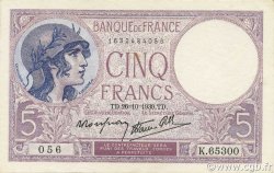 5 Francs VIOLET modifié FRANCE  1939 F.04.13