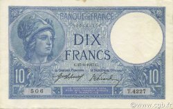 10 Francs MINERVE FRANCE  1917 F.06.02 XF+